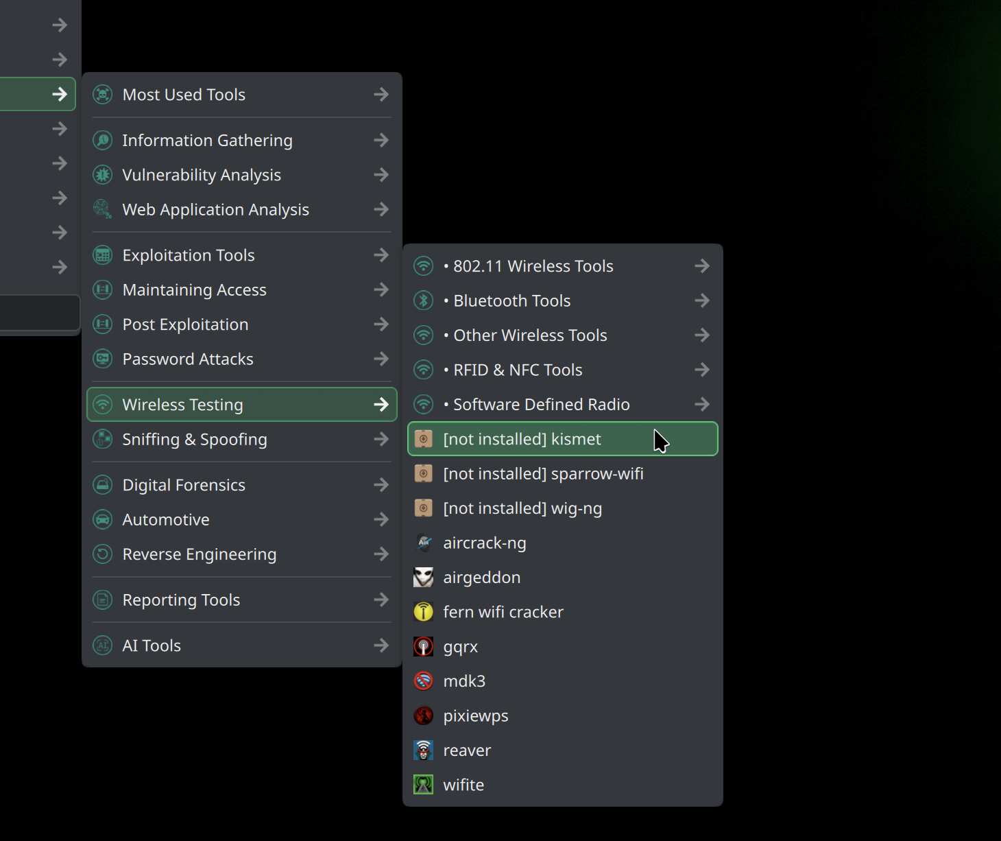 parrot-exec (Source : Parrotsec).