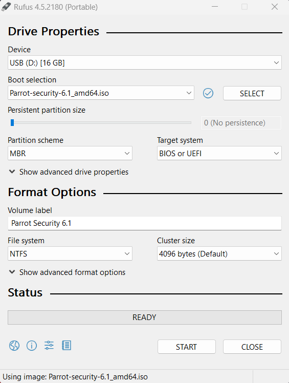 Initial configuration